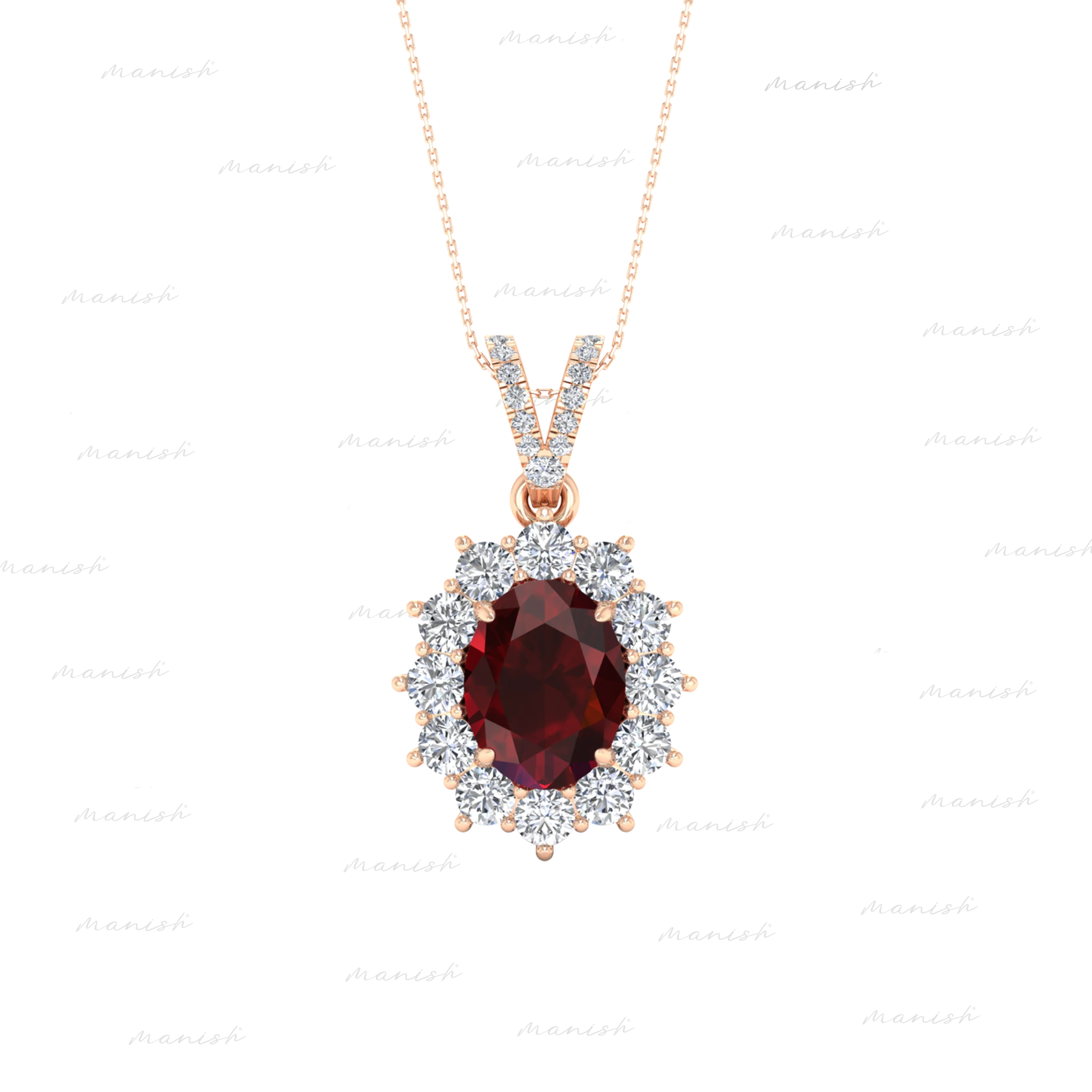 Elaf Diamond and Ruby Pendant